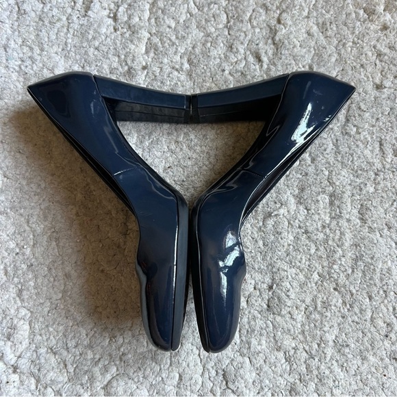 Calvin Klein NAVY High Gloss “Olive” Heels Patent Leather Pumps 10M - Picture 4 of 13